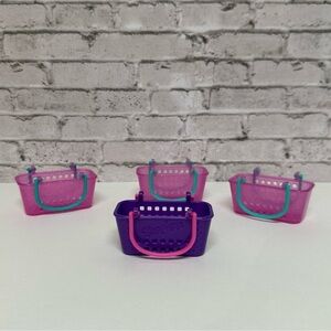 Shopkins Empty Baskets Lot of 4 Pink Purple 3 in. Baskets